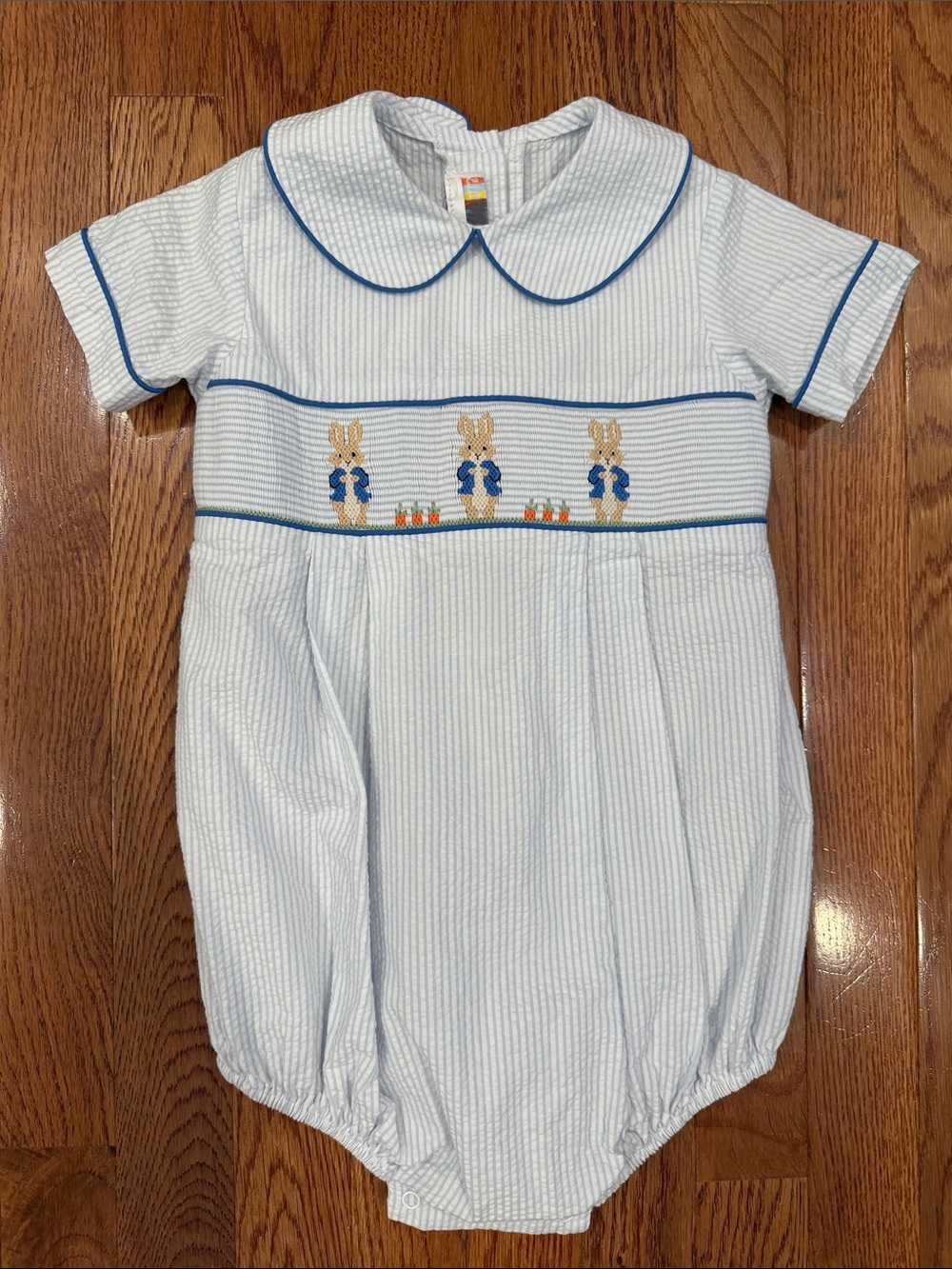 Stellybelly Striped Smocked Peter Rabbit Bubble 2T